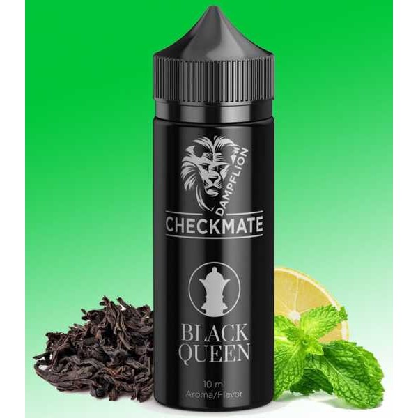 (Zitronen Eistee mit Minze) Liquid Dampflion Black Queen Aroma 10ml  Checkmate Shake & Vape