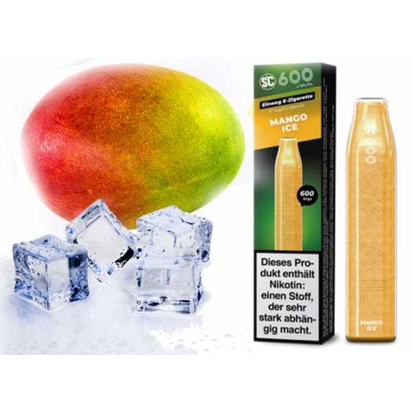 Gekühlte Mango Ice 17mg SC600 Einweg E-Zigarette Züge Nikotinsalz