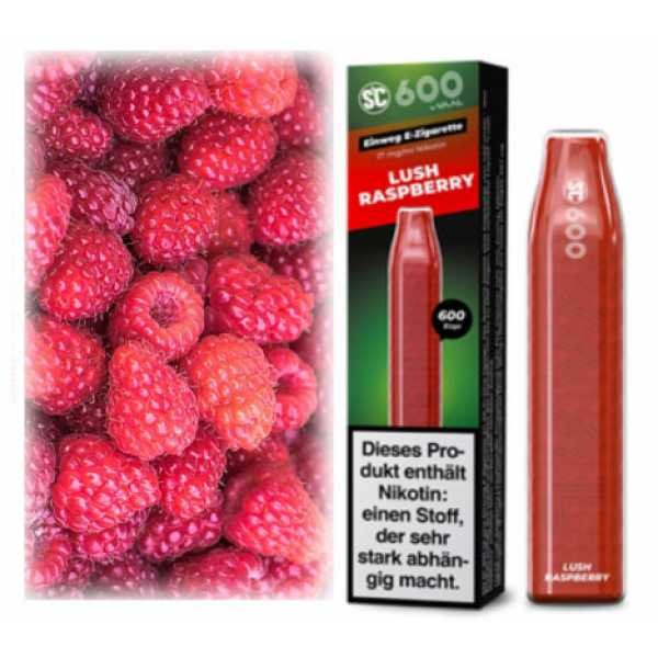 Lush Raspberry Himbeeren 17mg SC600 Einweg E-Zigarette Züge Nikotinsalz