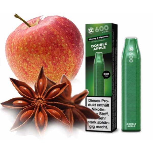 Double Apple Doppelapfel Apfel + Anis 17mg SC600 Einweg E-Zigarette Züge Nikotinsalz