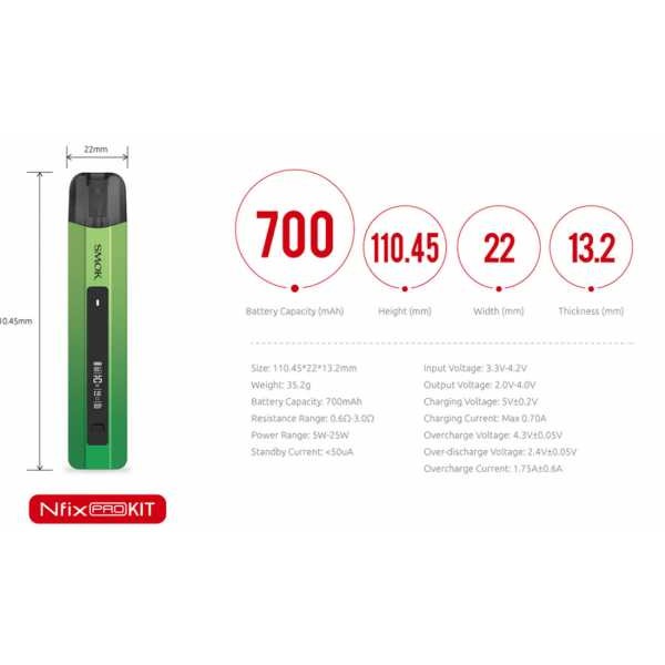 Nfix Pro Pod E Zigarette 25W Smok automatische Zugerkennung