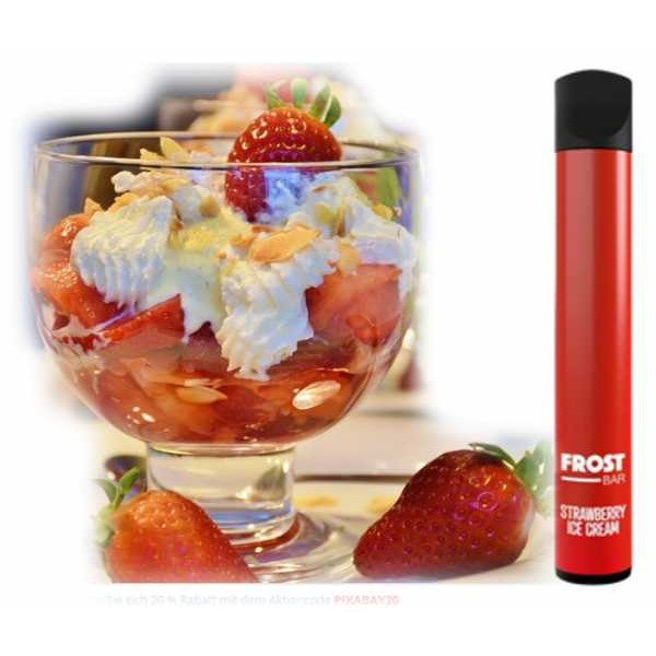 Strawberry Ice Cream Frostbar Dr. Frost Erdbeeren Eiscreme Nikotinsalz 20mg Einweg E-Zigarette