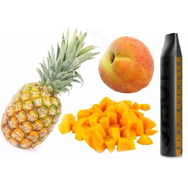 Mango Peach Pineapple Ananas Pfirsich Mango Riot Bar Einweg Zigarette NicSalt 20mg Made in UK