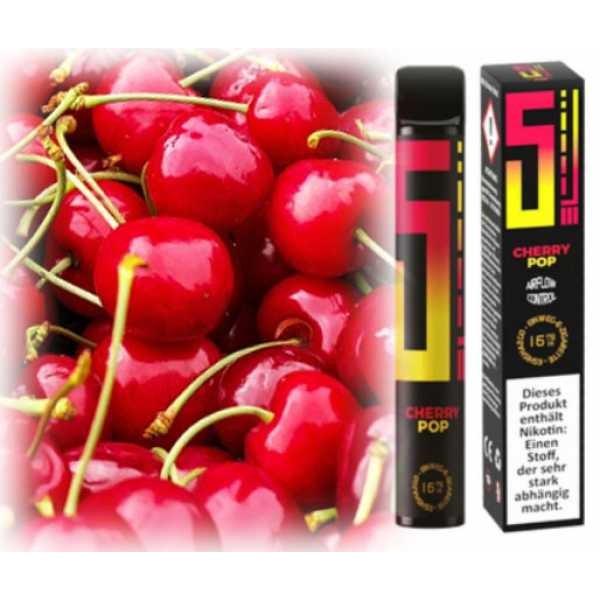 Cherry Pop 5EL Kirschen Einweg E-Zigarette 16mg 0mg Shisha