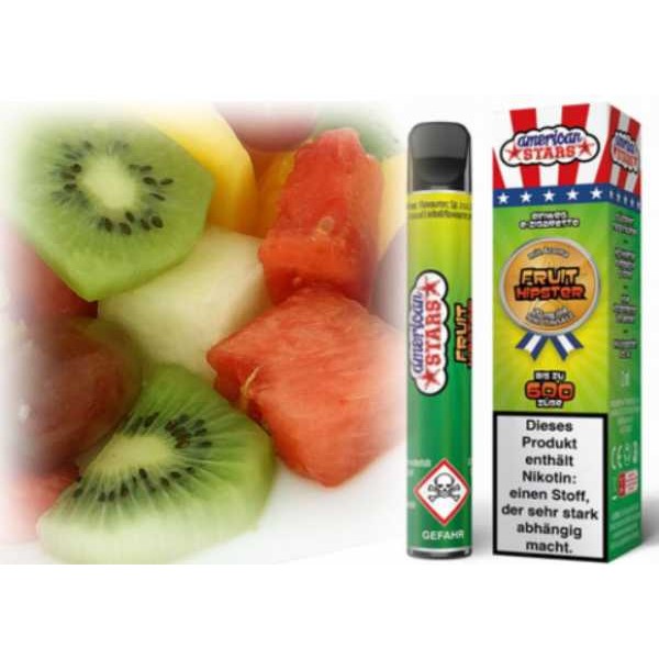 Fruit Hipster Einweg E-Zigarette Kiwi Erdbeere Wassermelone 600 Züge American Stars