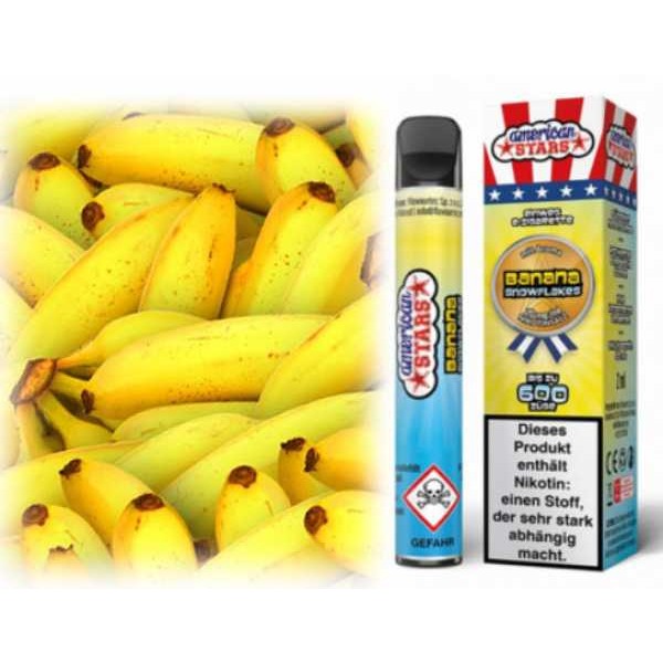 Banana Snowflakes Einweg E-Zigarette Banane Creme Kühle 600 Züge American Stars