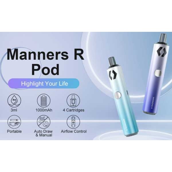 Manners R Pod E-Zigarette Unterdruckschalter Vapefly 11 bis 22W 1000 mAh